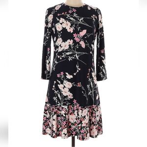 Eliza J Black Pink Ruffled Tiered Fit and Flare Dress